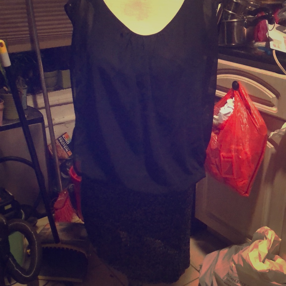AIDAN size 6 cocktail dress w chiffon/ sequence
